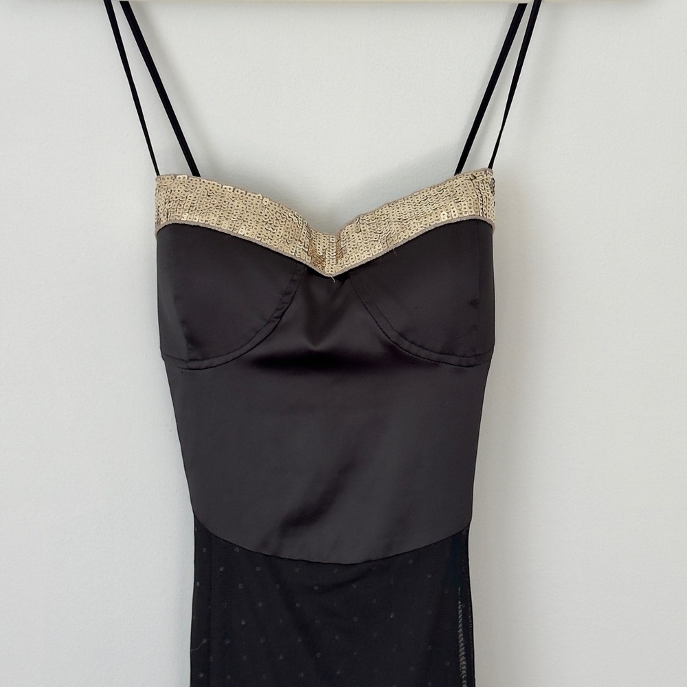 Elegant vintage Black Dress with Gold Accents